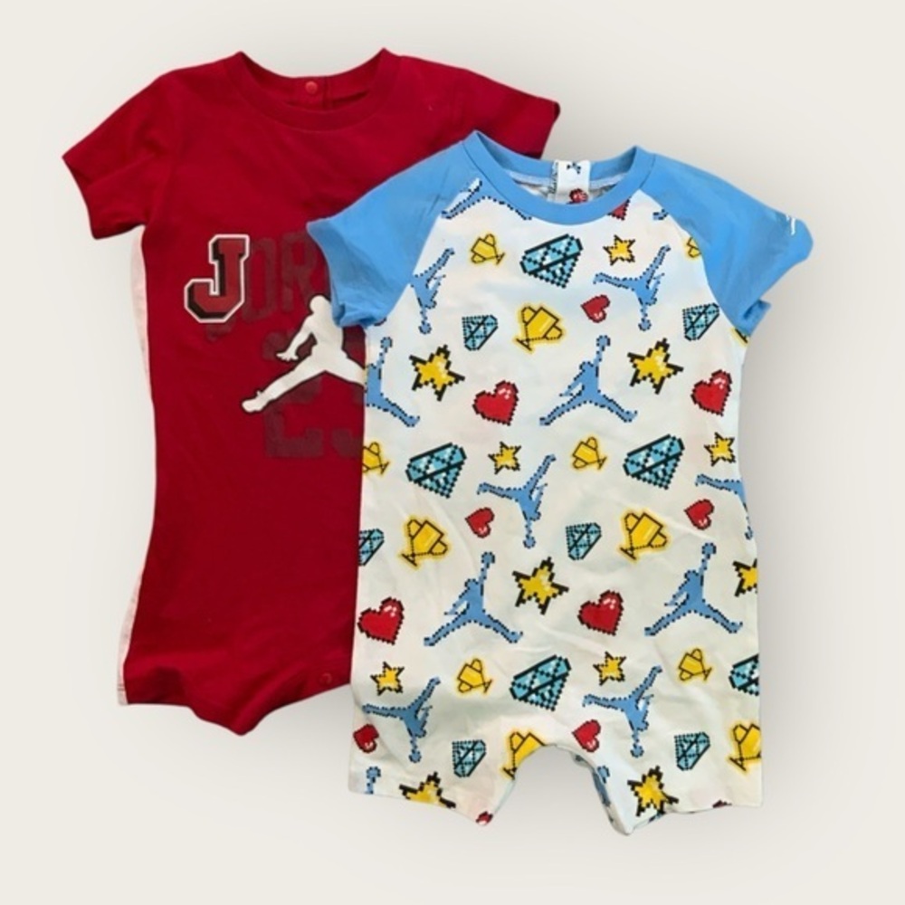 Jordan Jumpman One Piece Rompers Bodysuit Set of 2 Size 18 Month.